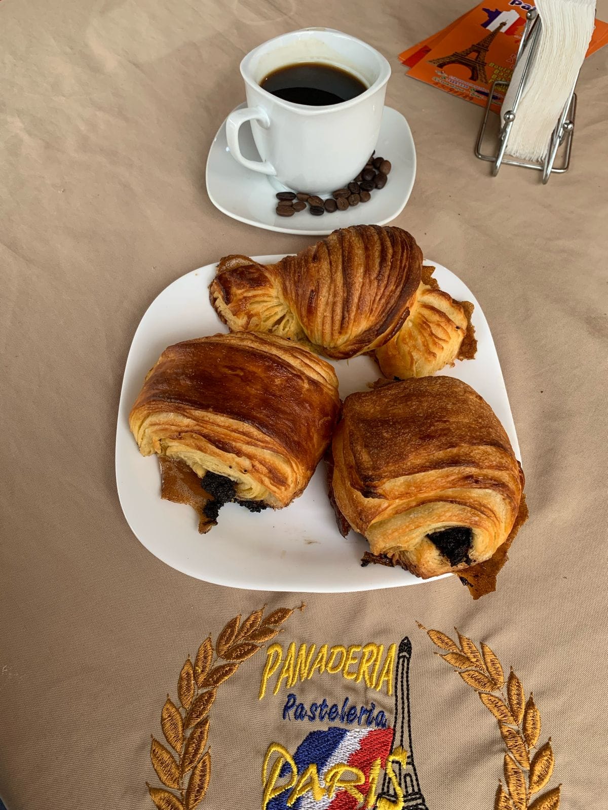 Croissants served with freshly brewed coffee